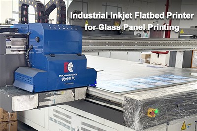 Industriële inkjet-flatbedprinter voor het printen van glazen panelen: een co...